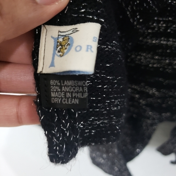 PORTOLANO Wool Fur Blend Bow Detail Scarf - Picture 8 of 10